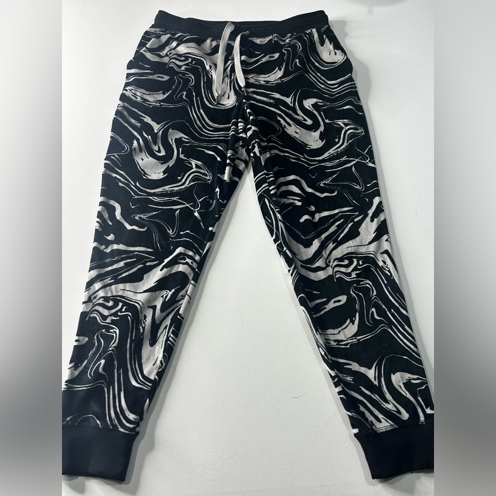 LuLaRoe Large Jax Black and White Swirl Pattern Pants